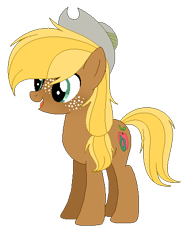 Size: 396x512 | Tagged: safe, artist:puderniczka12, derpibooru import, oc, oc only, oc:lucky apple, offspring, parent:applejack, parent:quibble pants, parents:quibblejack, simple background, solo, transparent background