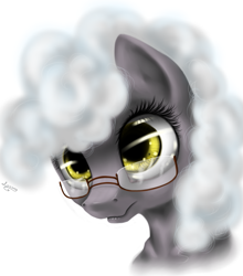 Size: 839x952 | Tagged: safe, artist:sa-loony, oc, oc only, oc:alice, pony, cloud mane, head, simple background, solo