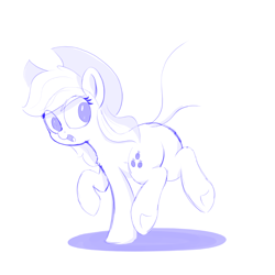 Size: 800x800 | Tagged: safe, artist:php111, applejack, earth pony, pony, /mlp/, applejack's hat, butt, cowboy hat, cute, female, hat, jackabetes, looking back, mare, monochrome, raised hoof