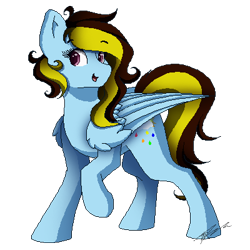 Size: 400x400 | Tagged: safe, artist:mindlesssketching, derpibooru import, oc, oc:thunder shine, pegasus, pony, female, mare, pixel art, simple background, solo, transparent background