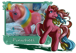 Size: 1024x724 | Tagged: safe, artist:ladyrosse, derpibooru import, pinwheel, g1, irl, photo, rainbow ponies, simple background, solo, toy, transparent background