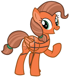 Size: 961x1060 | Tagged: safe, artist:rainbow eevee, object pony, original species, pegasus, pony, ball pony, basketball, basketball (bfb), battle for bfdi, battle for dream island, bfb, bfdi, female, mare, ponified, ponytail, simple background, solo, sports, transparent background