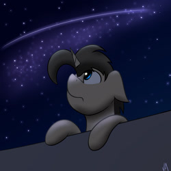 Size: 1920x1920 | Tagged: safe, artist:valthonis, oc, oc only, oc:valthonis, pony, unicorn, anatomically incorrect, night, shooting star, stars