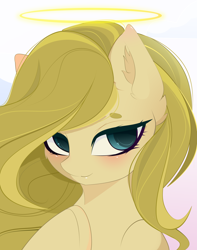 Size: 3000x3800 | Tagged: safe, artist:xsatanielx, oc, oc only, pony, bust, commission, female, halo, mare, portrait, rcf community, solo
