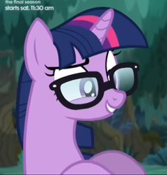 Size: 642x674 | Tagged: safe, screencap, sci-twi, twilight sparkle, pony, unicorn, better together, equestria girls, spring breakdown, cropped, equestria girls ponified, glasses, ponified, smiling, smirk, unicorn sci-twi