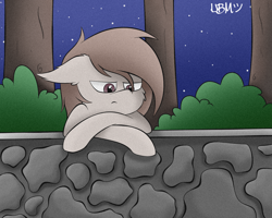 Size: 1500x1200 | Tagged: safe, artist:un brony más, oc, oc only, pony, night, solo, stars, tree