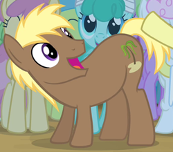 Size: 322x284 | Tagged: safe, screencap, coco crusoe, earth pony, pony, leap of faith, cropped, gallop plop, solo focus