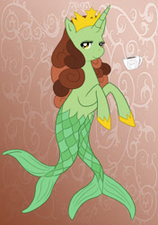 Size: 989x1407 | Tagged: safe, artist:foxbeast, pony, melusine, ponified, starbucks