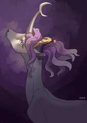 Size: 2507x3541 | Tagged: safe, artist:varwing, derpibooru import, oc, oc only, oc:harmony (heilos), pony, unicorn, commission, female, flower, flower in hair, jewelry, looking at you, mare, ponified, solo, tiara, tree of harmony