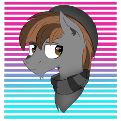 Size: 4000x4000 | Tagged: safe, artist:velvet rose, derpibooru import, oc, oc:dusklight dawn, beanie, chin fluff, clothes, ear fluff, grumpy, hat, male, scarf, solo, stallion