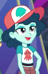 Size: 439x672 | Tagged: safe, screencap, garden grove, squid, better together, equestria girls, spring breakdown, background human, cropped, ink jet, offscreen character