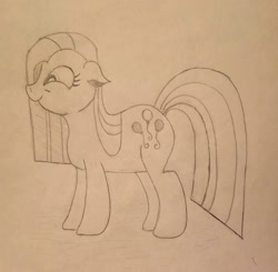 Size: 2264x2217 | Tagged: safe, artist:polar_storm, derpibooru import, pinkie pie, earth pony, pony, party of one, female, mare, monochrome, pinkamena diane pie, solo, traditional art