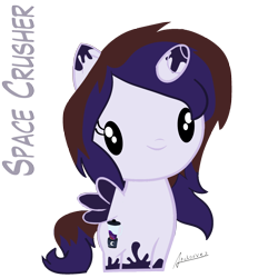 Size: 1500x1500 | Tagged: safe, artist:archooves, derpibooru import, oc, oc:space crusher, alicorn, pony, cute, cutie mark crew, simple background, solo, toy, transparent background