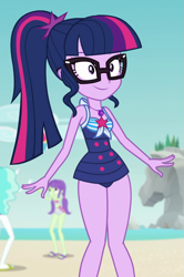 Size: 623x941 | Tagged: safe, derpibooru import, screencap, sci-twi, twilight sparkle, better together, equestria girls, forgotten friendship, clothes, cropped, geode of telekinesis, magical geodes, sleeveless, swimsuit