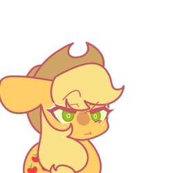 Size: 2200x2200 | Tagged: safe, artist:kawainee666, applejack, earth pony, pony, angry, big ears, cowboy hat, female, hat, mare, simple background, solo, transparent background