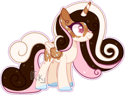 Size: 1316x1004 | Tagged: safe, artist:kurosawakuro, oc, oc:sundae, alicorn, pony, alicorn oc, base used, coat markings, colored hooves, female, mare, outline, simple background, solo, transparent background