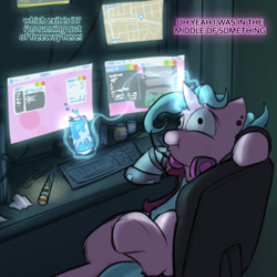 Size: 800x800 | Tagged: safe, artist:captainhoers, derpibooru import, oc, oc only, oc:candy chip, cyborg, pony, unicorn, the sunjackers, canterlot, cyberpunk, female, mare, new canterlot