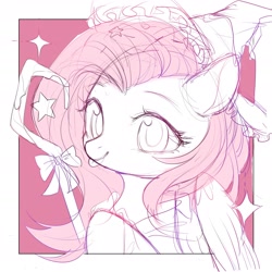 Size: 2362x2362 | Tagged: safe, artist:leafywind, fluttershy, pegasus, pony, :p, bust, cane, cute, female, hat, high res, mare, partial color, portrait, shyabetes, solo, staff, stars, tongue out, witch, witch hat