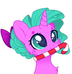 Size: 2634x2720 | Tagged: safe, artist:minty joy, edit, oc, oc:minty joy, pony, unicorn, base used, candy, candy cane, christmas, cute, fluffy, food, holiday, png, ponysona, simple background, solo