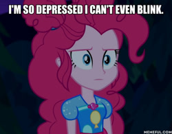 Size: 600x468 | Tagged: safe, edit, edited screencap, screencap, pinkie pie, better together, equestria girls, sunset's backstage pass!, caption, cropped, image macro, king of the hill, text