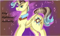 Size: 1613x980 | Tagged: safe, artist:xjenn9fusion, braeburn, doctor whooves, prince blueblood, oc, oc:king righteous authority, alicorn, pony, alicorn oc, bowtie, butt, collar, commissioner:bigonionbean, cutie mark, dat butt, flank, fusion, fusion:king righteous authority, meme, plot, thicc ass, wind waker (character)