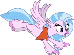 Size: 6326x4680 | Tagged: safe, edit, silverstream, classical hippogriff, hippogriff, aang, avatar silverstream, avatar the last airbender, clothes, cosplay, costume, flying, simple background, spread wings, transparent background, vector, vector edit, wings