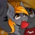 Size: 1024x1024 | Tagged: safe, artist:obscuredragone, oc, oc only, oc:thorinair, pony, big eyes, biting, brown eyes, cute, gray fur, heart, holiday, male, mouth hold, shiny eyes, solo, stallion, uwu, valentine's day, ych result, yellow mane