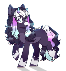 Size: 1525x1651 | Tagged: safe, artist:cloud-fly, derpibooru import, oc, oc:teloneros, earth pony, pony, eye clipping through hair, female, horns, mare, simple background, solo, transparent background