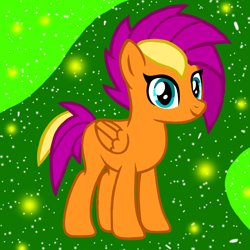 Size: 1000x1000 | Tagged: safe, smolder, pegasus, pony, abstract background, female, mare, ponified, smiling, species swap, vector