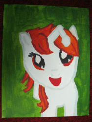 Size: 2121x2828 | Tagged: safe, artist:int3rst3ll4, oc, oc only, oc:karma, pony, unicorn, female, irl, mare, painting, pastel, photo, ponified, reddit, solo, traditional art
