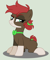 Size: 2160x2560 | Tagged: safe, artist:loveedovey, oc, oc:alizarin fruits, earth pony, pony, bowtie, female, mare, simple background, sitting, solo