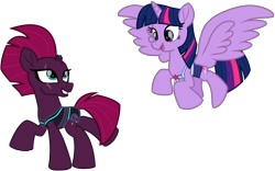 Size: 10343x6459 | Tagged: safe, alternate version, artist:ejlightning007arts, derpibooru exclusive, edit, fizzlepop berrytwist, tempest shadow, twilight sparkle, twilight sparkle (alicorn), alicorn, unicorn, broken horn, clothes, cute, cutie mark, equestria girls outfit, eye scar, female, fireworks, flying, happy, horn, lesbian, open mouth, redesign, running, scar, shipping, simple background, smiling, swimsuit, tempestlight, transparent background, vector