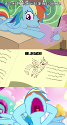 Size: 800x1482 | Tagged: safe, derpibooru import, edit, edited screencap, screencap, rainbow dash, twilight sparkle, twilight sparkle (alicorn), alicorn, pegasus, pony, amending fences, do princesses dream of magic sheep, the lost treasure of griffonstone, comic, haycartes' method, scared, screencap comic