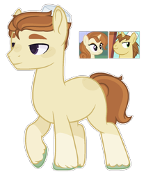 Size: 1176x1336 | Tagged: safe, artist:m-00nlight, derpibooru import, donut joe, oc, earth pony, pony, cinnamon chai, cinnamon donut, male, offspring, parent:cinnamon chai, parent:donut joe, parents:cinnamon donut, simple background, solo, stallion, transparent background