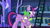 Size: 1280x720 | Tagged: safe, derpibooru import, screencap, spike, twilight sparkle, twilight sparkle (alicorn), alicorn, dragon, father knows beast, bookshelf, hug, ladder, mama twilight, twilight's castle