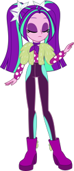 Size: 3001x6921 | Tagged: safe, artist:limedazzle, aria blaze, better together, equestria girls, find the magic, absurd resolution, clothes, eyes closed, female, pigtails, polka dots, simple background, solo, transparent background, twintails, vector