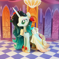 Size: 846x850 | Tagged: safe, artist:krowzivitch, oc, oc:rose symphony, pony, unicorn, clothes, dress, female, figurine, gala dress, irl, mare, photo, solo