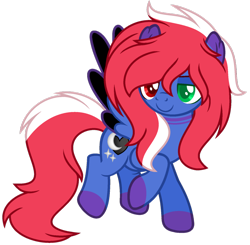 Size: 1024x1002 | Tagged: safe, artist:bloodlover2222, derpibooru import, oc, oc:starry heart, pegasus, pony, female, heterochromia, mare, simple background, solo, transparent background