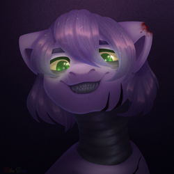 Size: 2500x2500 | Tagged: safe, artist:nika-rain, oc, pony, animatronic, bust, commission, dark, portrait, solo