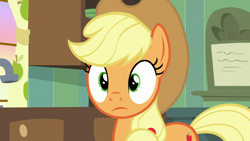 Size: 1280x720 | Tagged: safe, derpibooru import, screencap, applejack, earth pony, pony, going to seed, female, mare, solo