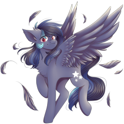 Size: 1917x1909 | Tagged: safe, artist:shiromidorii, oc, oc:swift star, pegasus, pony, feather, female, mare, simple background, solo, transparent background