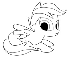 Size: 942x746 | Tagged: safe, derpibooru import, scootaloo, pegasus, pony, female, filly, monochrome, solo, watching