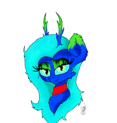 Size: 900x950 | Tagged: safe, artist:timeatriy-time-lives, derpibooru import, oc, oc only, oc:jingle bell, deer, pony, reindeer, bust, neon, slit eyes, solo