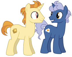 Size: 6277x5000 | Tagged: safe, artist:dragonchaser123, golden crust, midnight snack (character), pony, unicorn, a trivial pursuit, absurd resolution, background pony, duo, friendship student, male, simple background, smiling, stallion, transparent background, vector