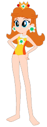 Size: 241x641 | Tagged: safe, artist:selenaede, artist:user15432, human, equestria girls, barefoot, barely eqg related, base used, clothes, crossover, crown, ear piercing, earring, equestria girls style, equestria girls-ified, feet, hands on hip, jewelry, mario & sonic, mario & sonic at the london 2012 olympic games, mario & sonic at the olympic games, mario and sonic, mario and sonic at the olympic games, nintendo, olympics, piercing, princess daisy, regalia, simple background, super mario bros., swimsuit, transparent background