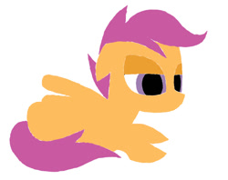 Size: 942x746 | Tagged: safe, derpibooru import, scootaloo, pegasus, pony, abstract, female, filly, lidded eyes, simple background, solo, white background
