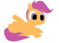 Size: 956x699 | Tagged: safe, derpibooru import, scootaloo, pegasus, pony, abstract, female, filly, simple background, solo, white background
