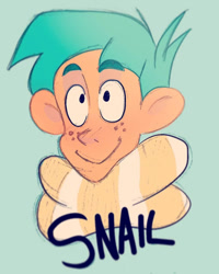 Size: 513x641 | Tagged: safe, artist:ollypopartz, snails, human, bust, cute, diasnails, humanized, male, portrait, simple background, solo