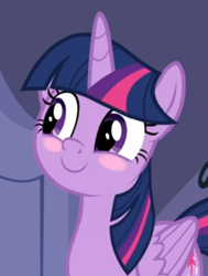 Size: 364x481 | Tagged: safe, screencap, twilight sparkle, twilight sparkle (alicorn), alicorn, season 9, the ending of the end, blush sticker, blushing, cropped, cute, sweet dreams fuel, twiabetes