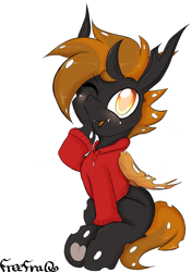 Size: 1679x2394 | Tagged: safe, artist:freefraq, oc, changeling, brown changeling, cute, solo